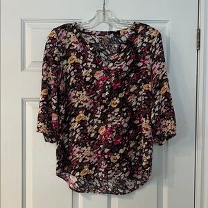 Floral V-Neck Blouse - Multicolor
